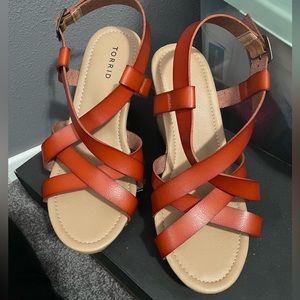 Brand new torrid cork wedge sandals